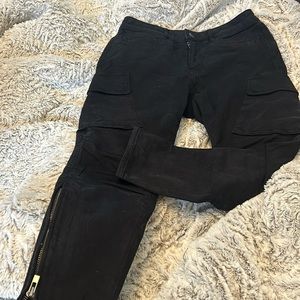 J Brand Black Cargo Capri Pant Size 24